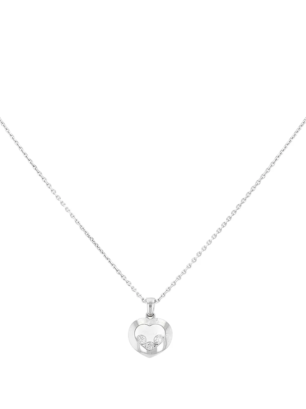 Chopard Pre-Owned 2010s white gold Happy Diamonds necklace - シルバートーン Chopard Pre-Owned 2010s white gold Happy Diamonds necklace - シルバートーン