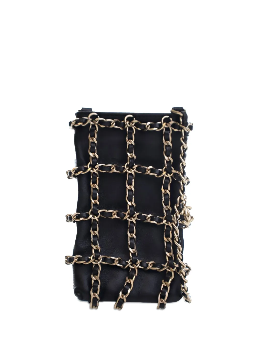 CHANEL Pre-Owned شنطة كروس 'تيك مي أوت كلاتش' جلد حمل بسلسلة 2019 | أسود | Image 1
