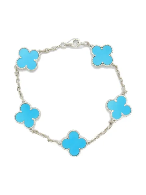 Van Cleef & Arpels pulsera Vintage Alhambra en oro blanco de 18kt con turquesa 2010