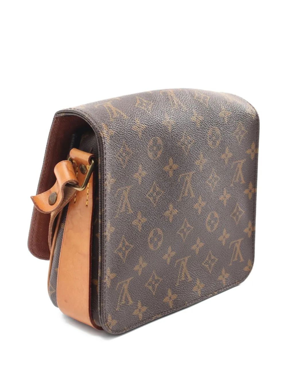 Pre-owned Louis Vuitton 1988 Cartesier Mm Shoulder Bag In Brown