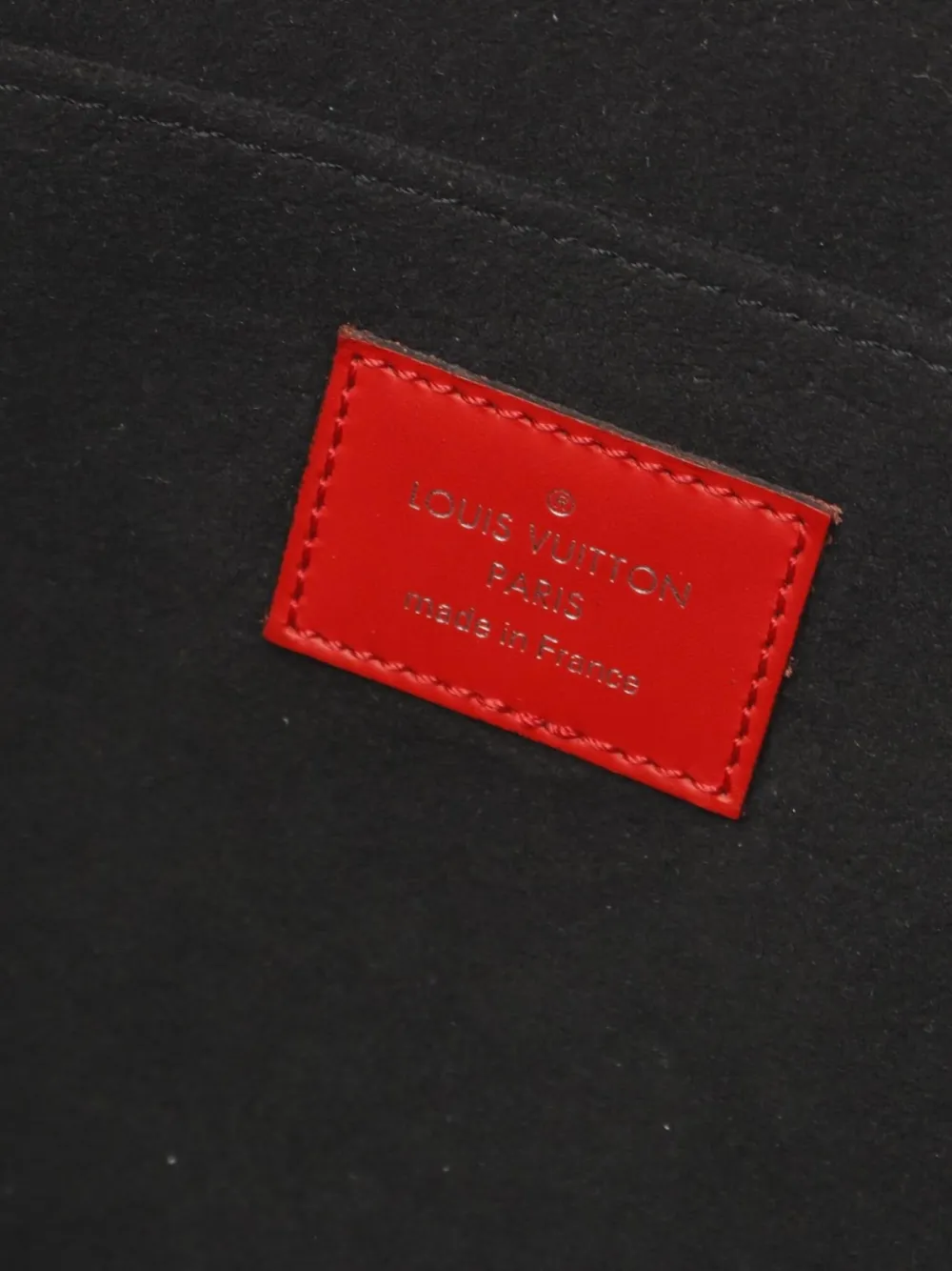 Pre-owned Louis Vuitton X Supreme 2017 Pochette Jules Gm Clutch Bag In Red