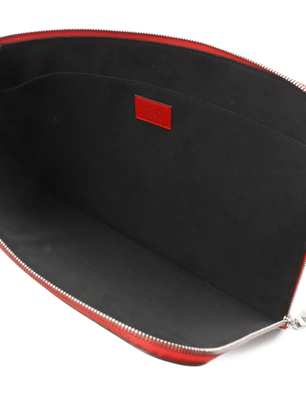 Pre-owned Louis Vuitton X Supreme 2017 Pochette Jules Gm Clutch Bag In Red