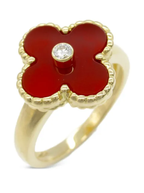 Van Cleef & Arpels 2010s 18K yellow gold Alhambra diamond ring