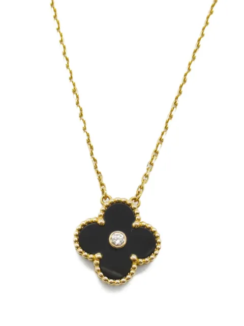 Van Cleef & Arpels collar Vintage Alhambra en oro amarillo de 18kt con diamante y ónix 2010