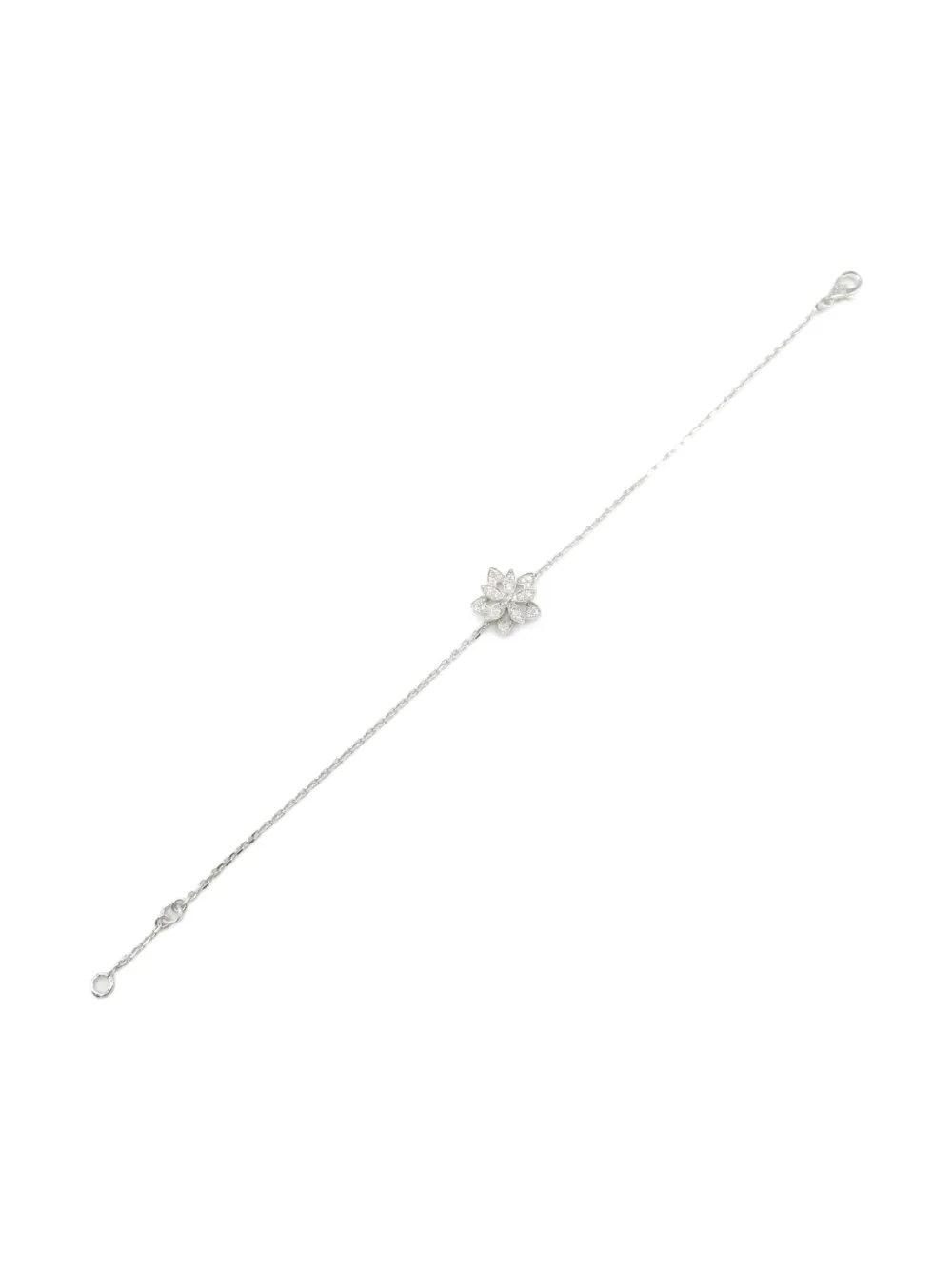 Pre-owned Van Cleef & Arpels 2010s 18k White Gold Lotus Diamond Bracelet