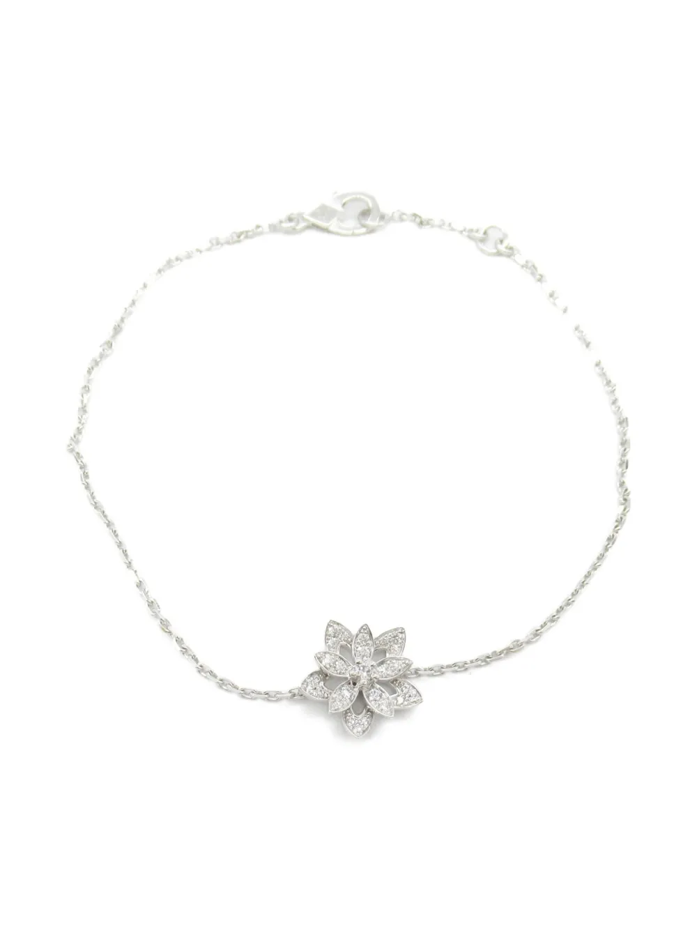 Van Cleef & Arpels Pre-Owned 2010s 18K white gold Lotus diamond bracelet | Silver | Image 1