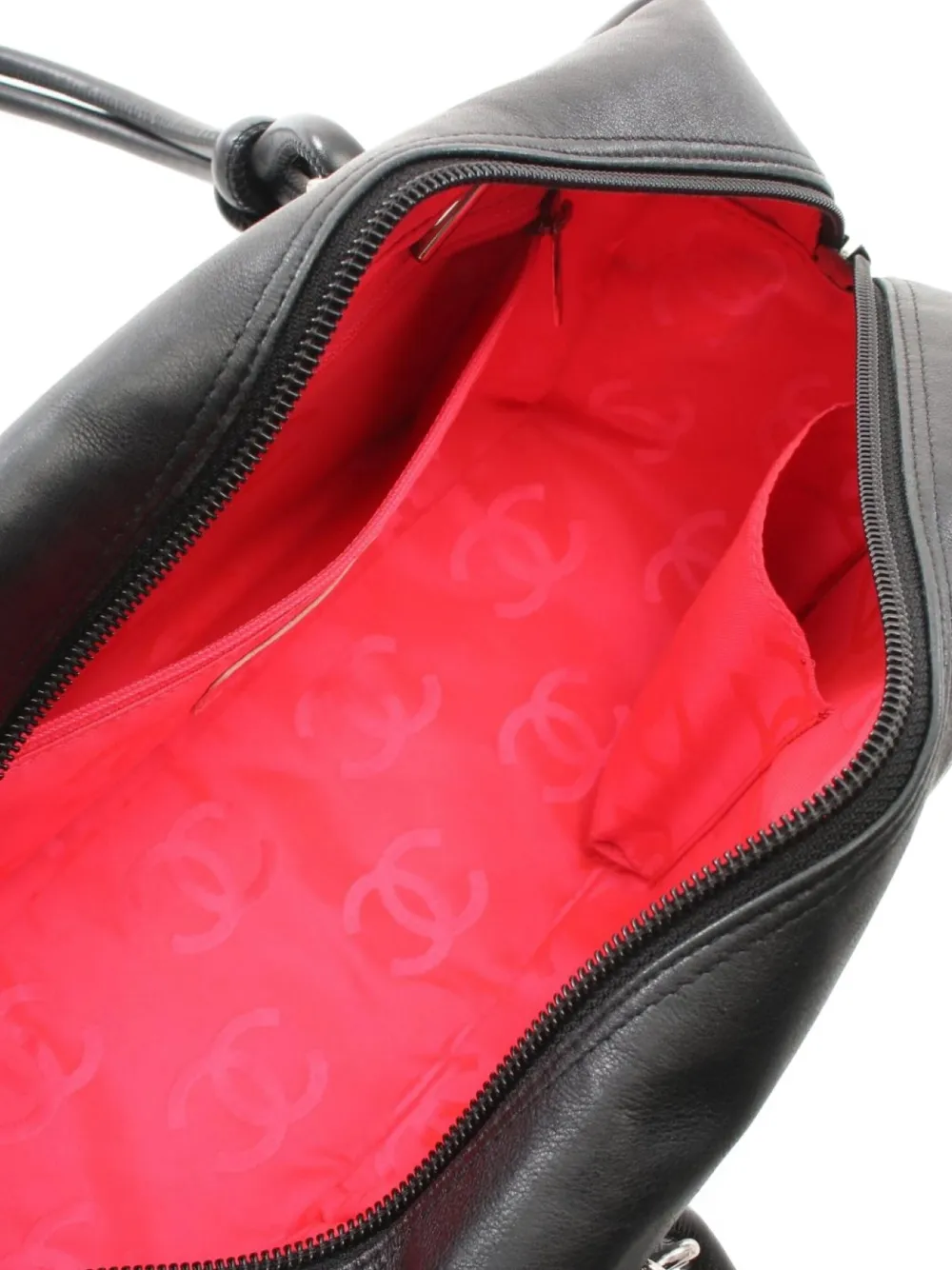 Pre-owned Chanel 2005-2006 Cambon Bowling Tote Bag In Black