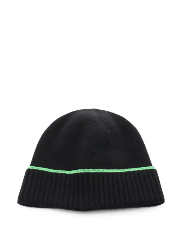 BOTTEGA VENETA Ribbed Cashmere-Blend Beanie Hat in Green