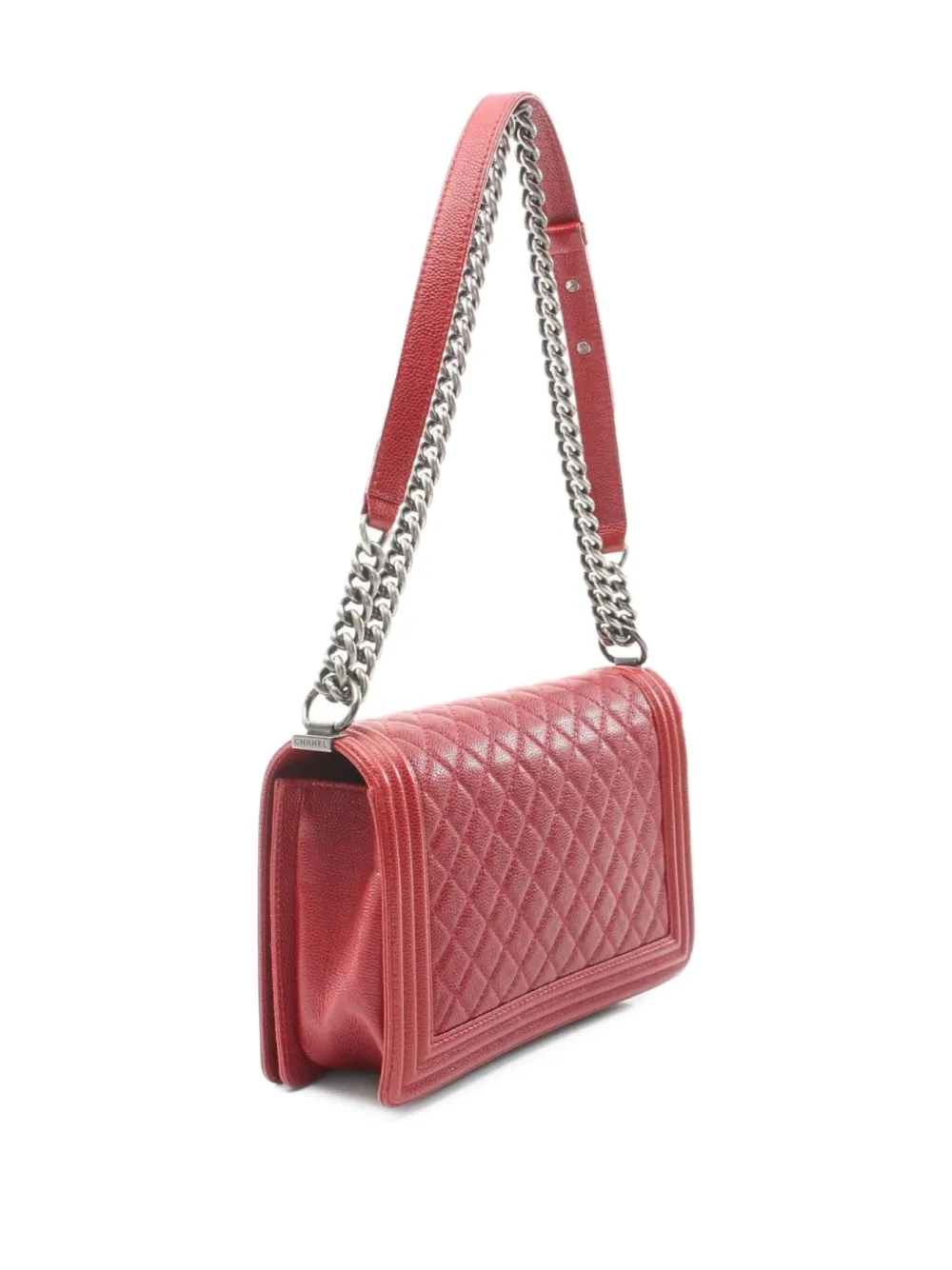 Pre-owned Chanel 2014 Boy Shoulder Bag In Red