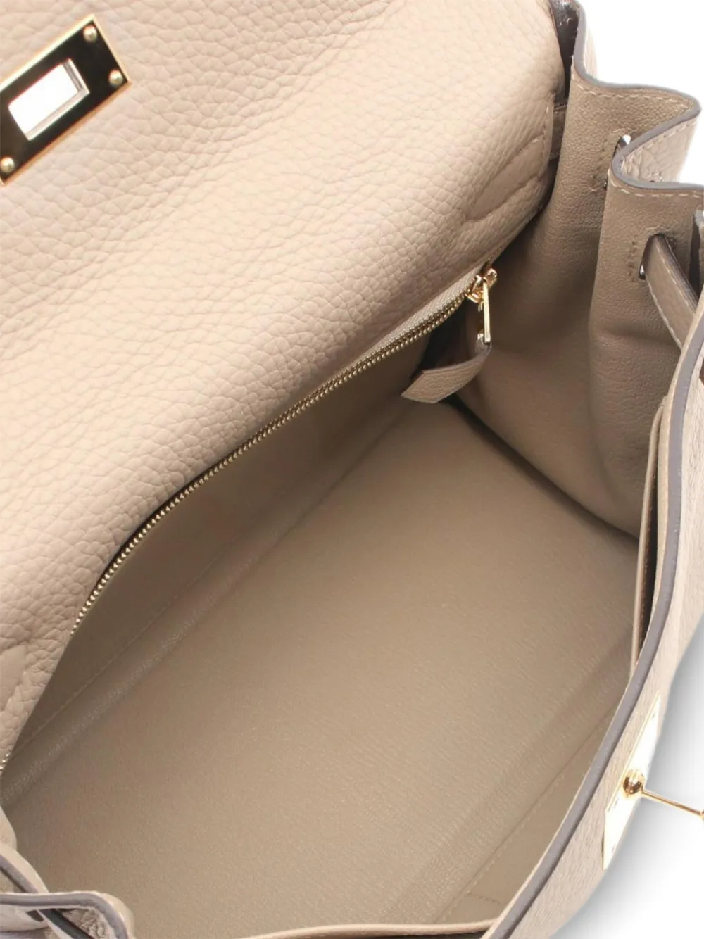 Pre-owned Hermes 2021 Kelly 28 Sellier Two-way Handbag In Neutral