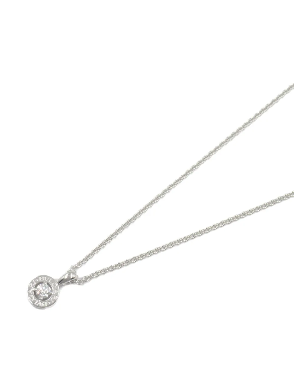 Pre-owned Bvlgari 2010s 18k White Gold   Diamond Pendant Necklace