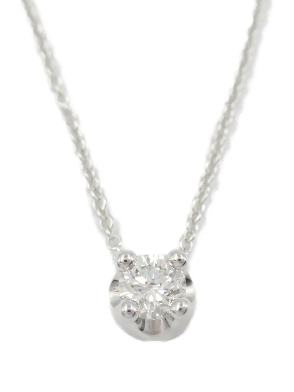 Bvlgari Pre-Owned 2010s 18K white gold Corona diamond necklace - Bvlgari Pre-Owned 2010s 18K white gold Corona diamond necklace -