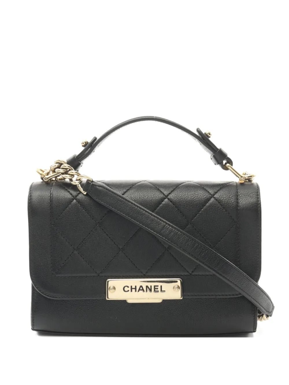 Pre-owned Chanel 2016-2017 Label Click Two-way Handbag