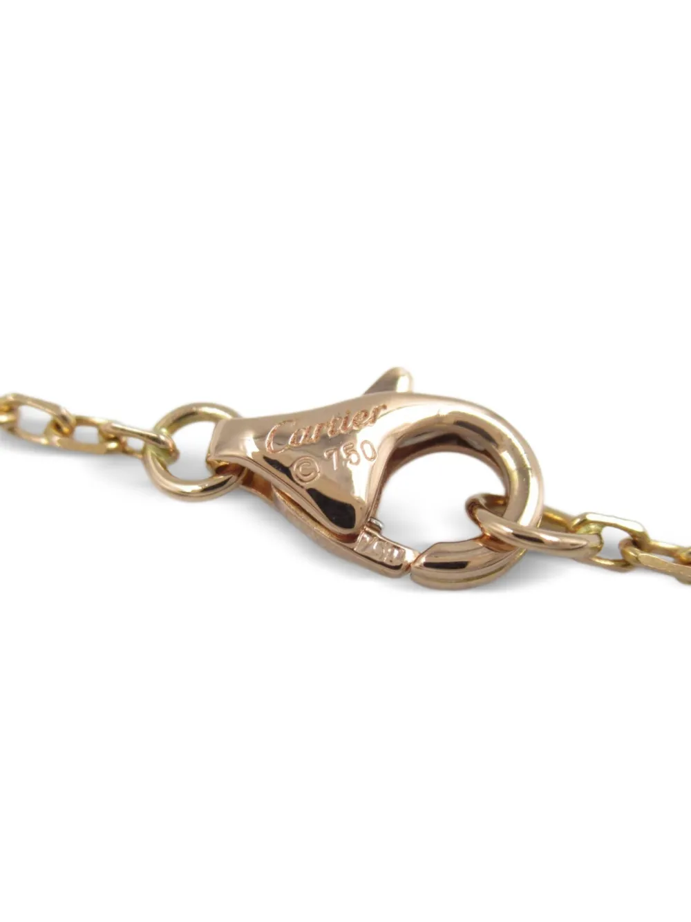 Pre-owned Cartier 2010s 18k Rose Gold C Heart Diamond Pendant Necklace