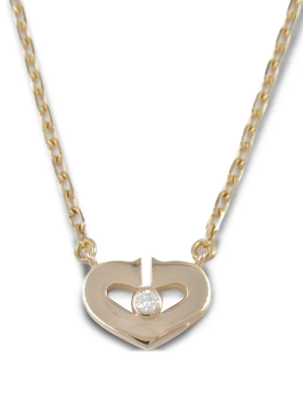 Cartier Collier C Heart En Or Rose 18ct Pavé De Diamant (années