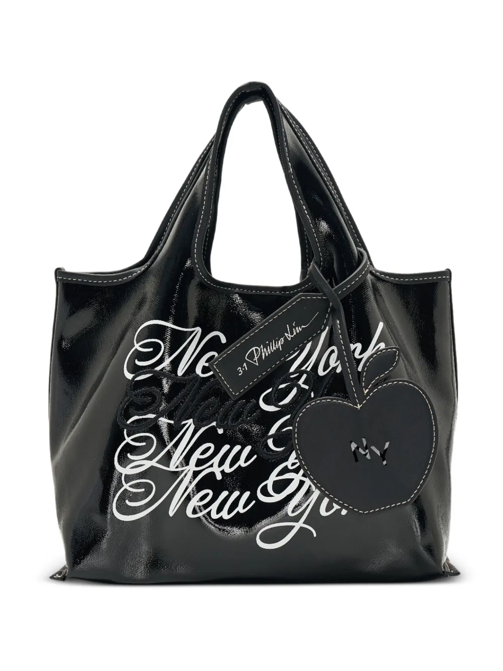 Market patent leather tote bag