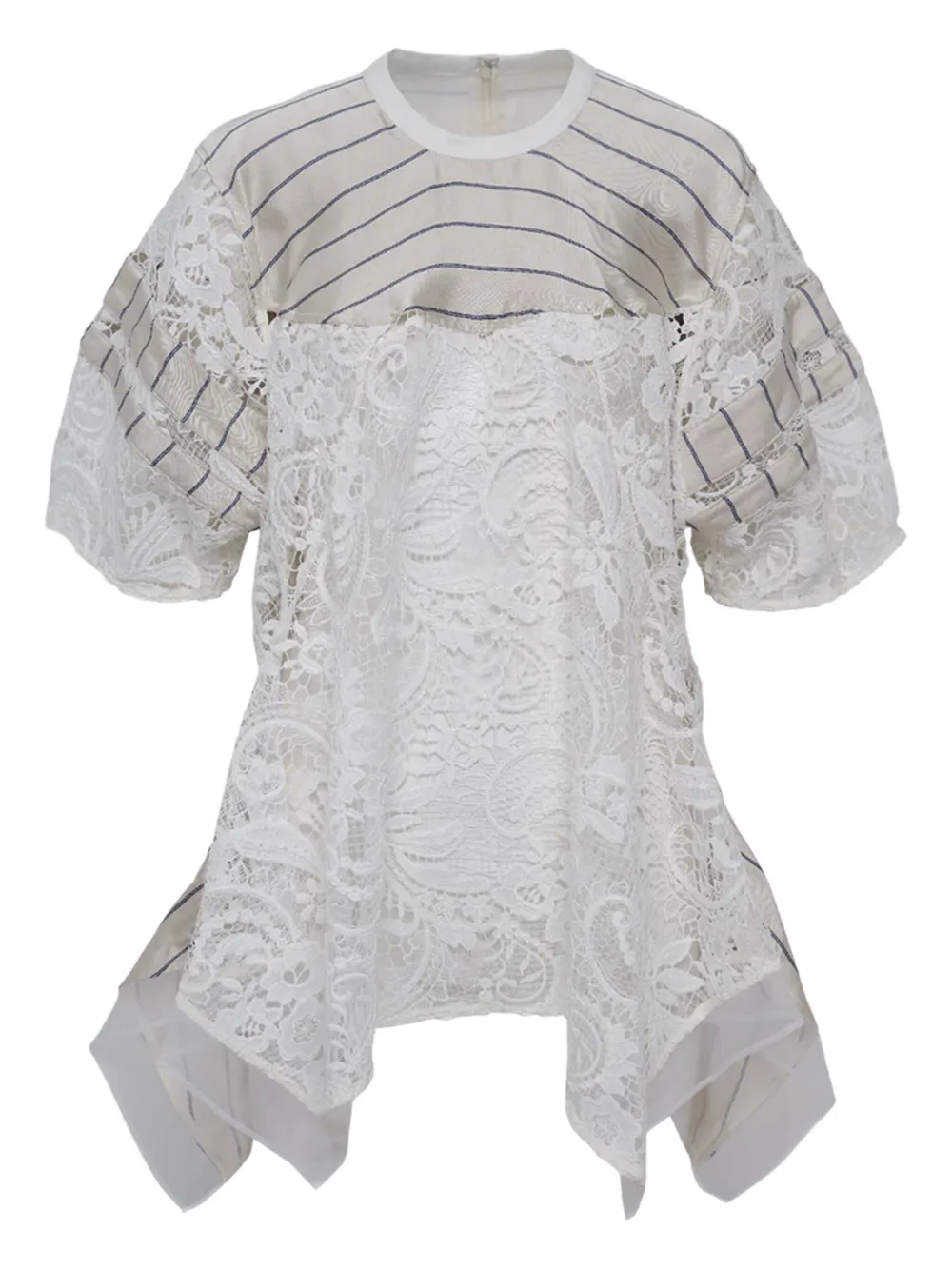 3.1 Phillip Lim striped lace-panel top Wit