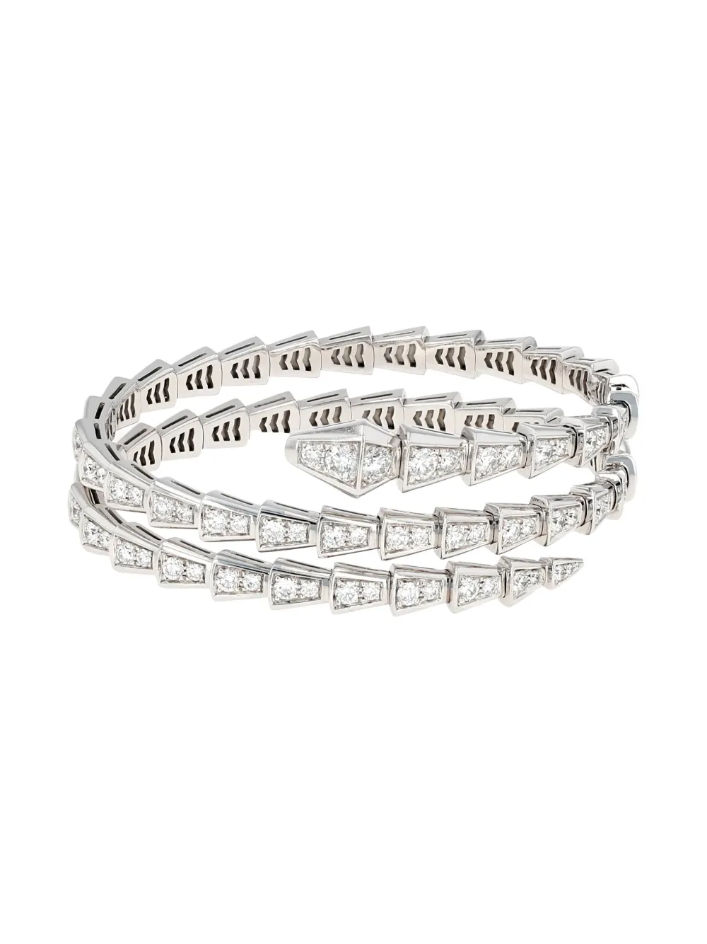 Bvlgari Pre-Owned Bracciale Serpenti Viper in oro bianco 18kt con diamanti - Argento