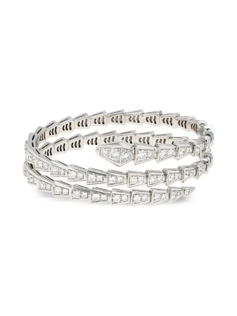 Bvlgari Pre-Owned Serpenti Viper armbånd i 18 karat hvidguld med diamanter