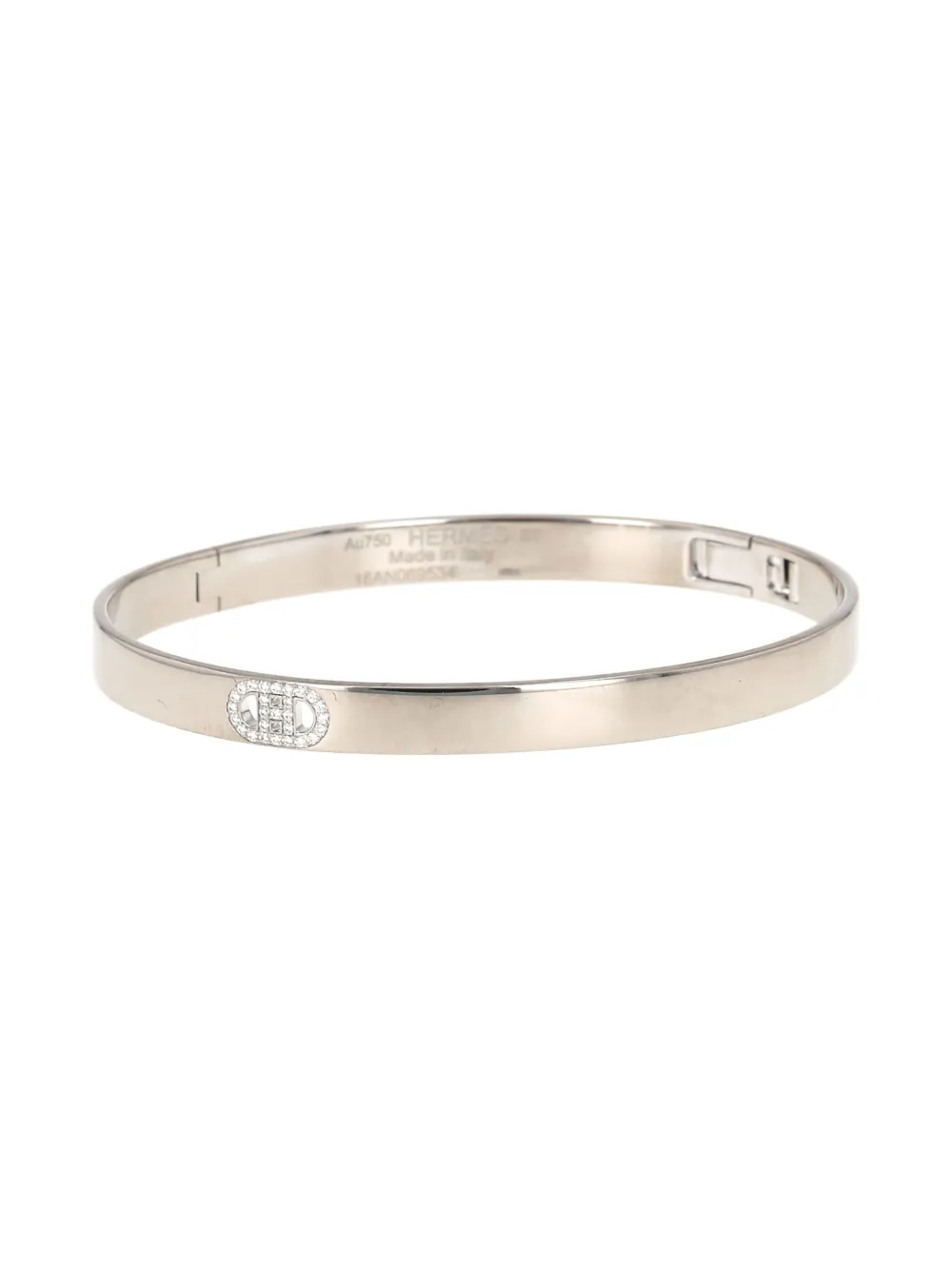 Hermès Pre-Owned pulsera H d'ancre en oro blanco con diamantes | Image 2