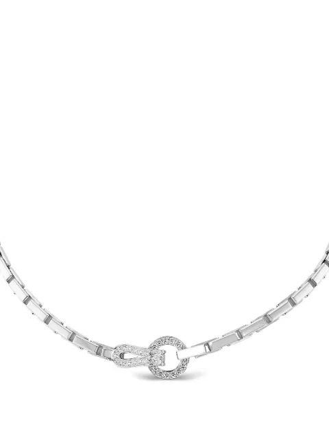 Cartier 2010s 18K white gold Agrafe diamond pendant necklace 