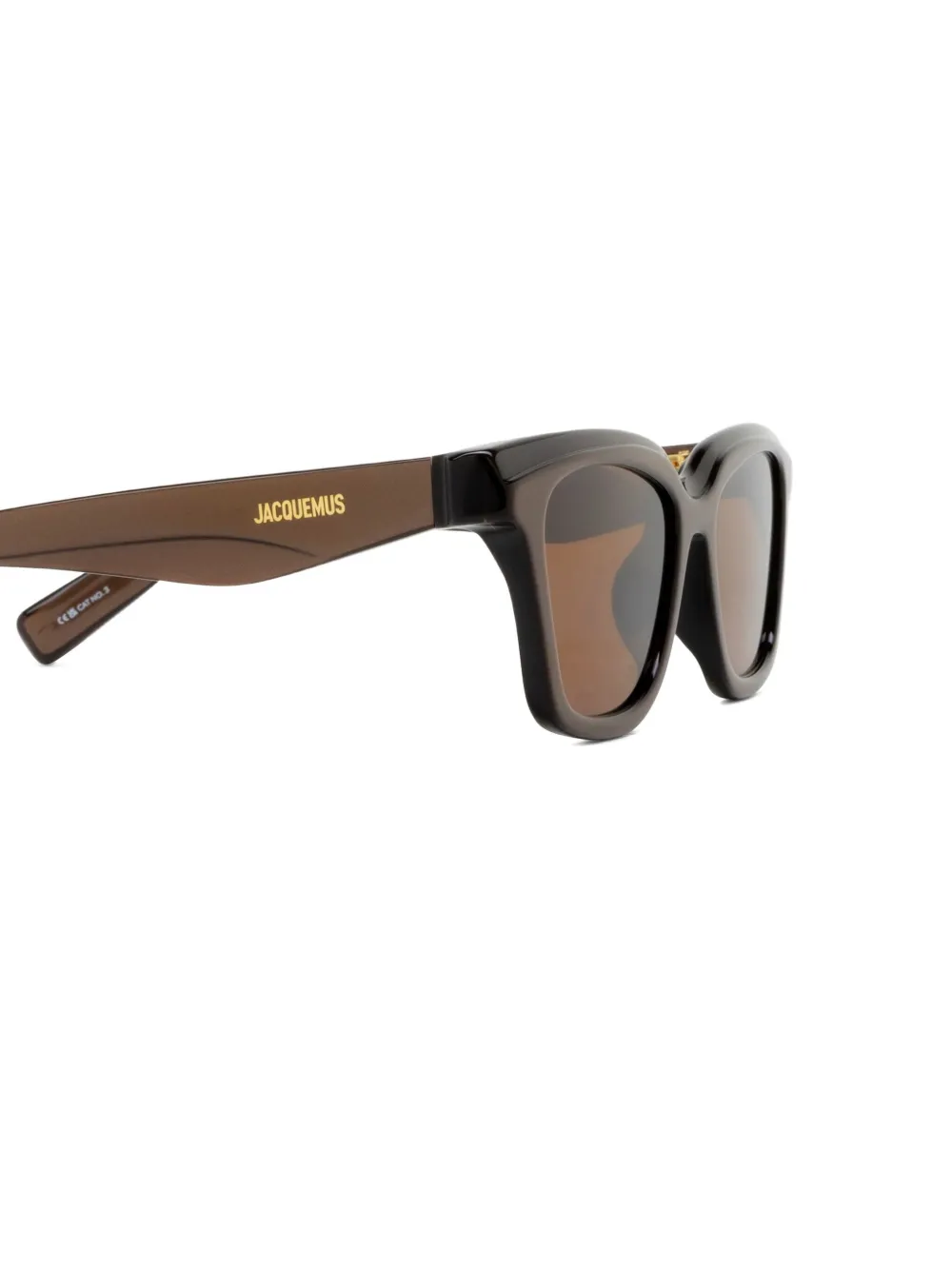 Jacquemus Zonnebril met vierkant montuur Bruin
