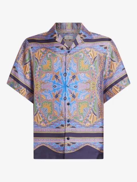 ETRO twill shirt with placed Paisley print