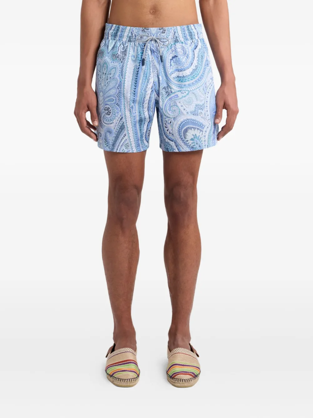 ETRO Zwembroek met bloemenprint Blauw