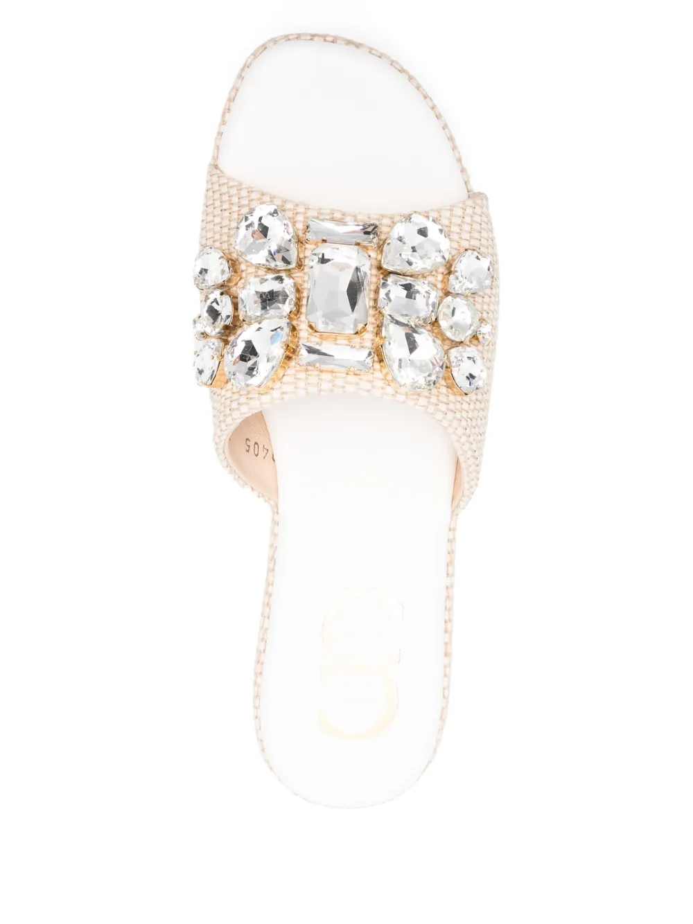 Casadei 65mm crystal-embellished sandals Neutrals
