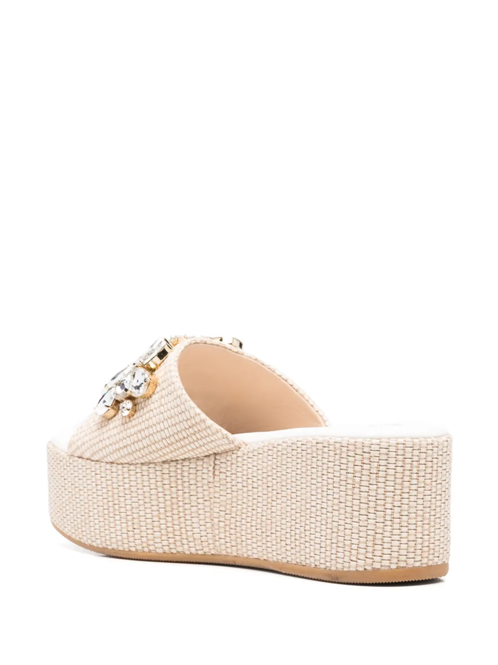Casadei 65mm crystal-embellished sandals Neutrals