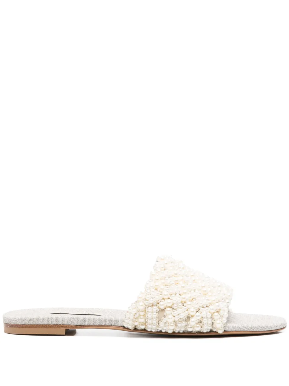 Casadei Pearlsway flat sandals Neutrals