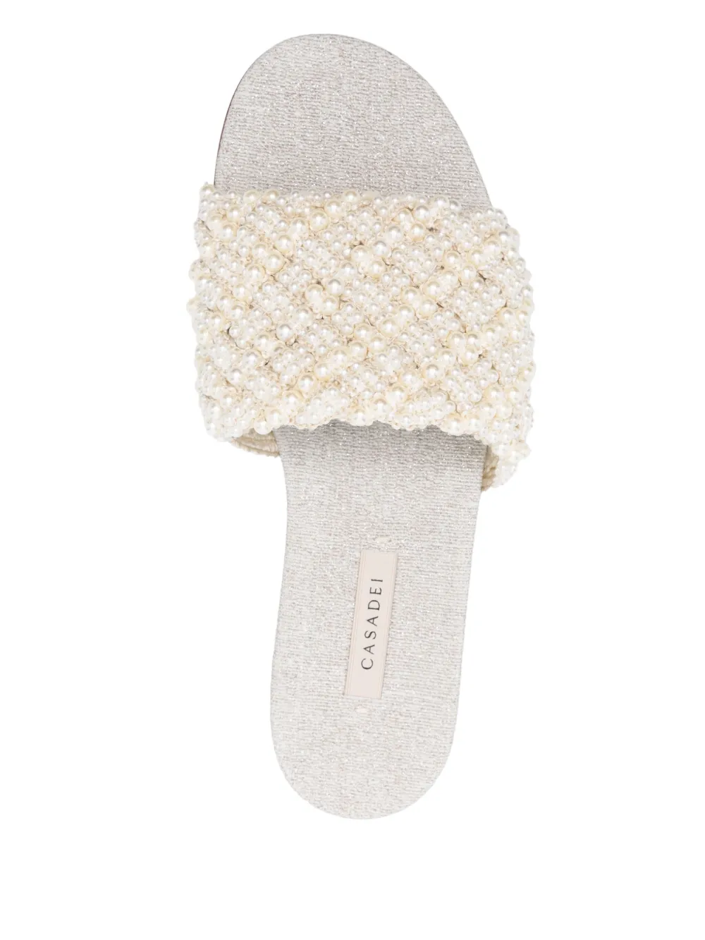 Casadei Pearlsway flat sandals Neutrals