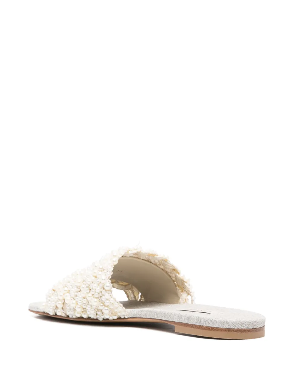 Casadei Pearlsway flat sandals Neutrals
