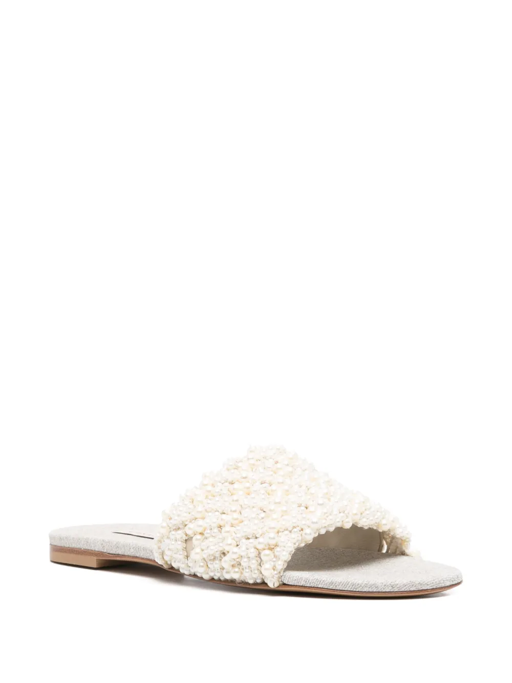 Casadei Pearlsway flat sandals Neutrals