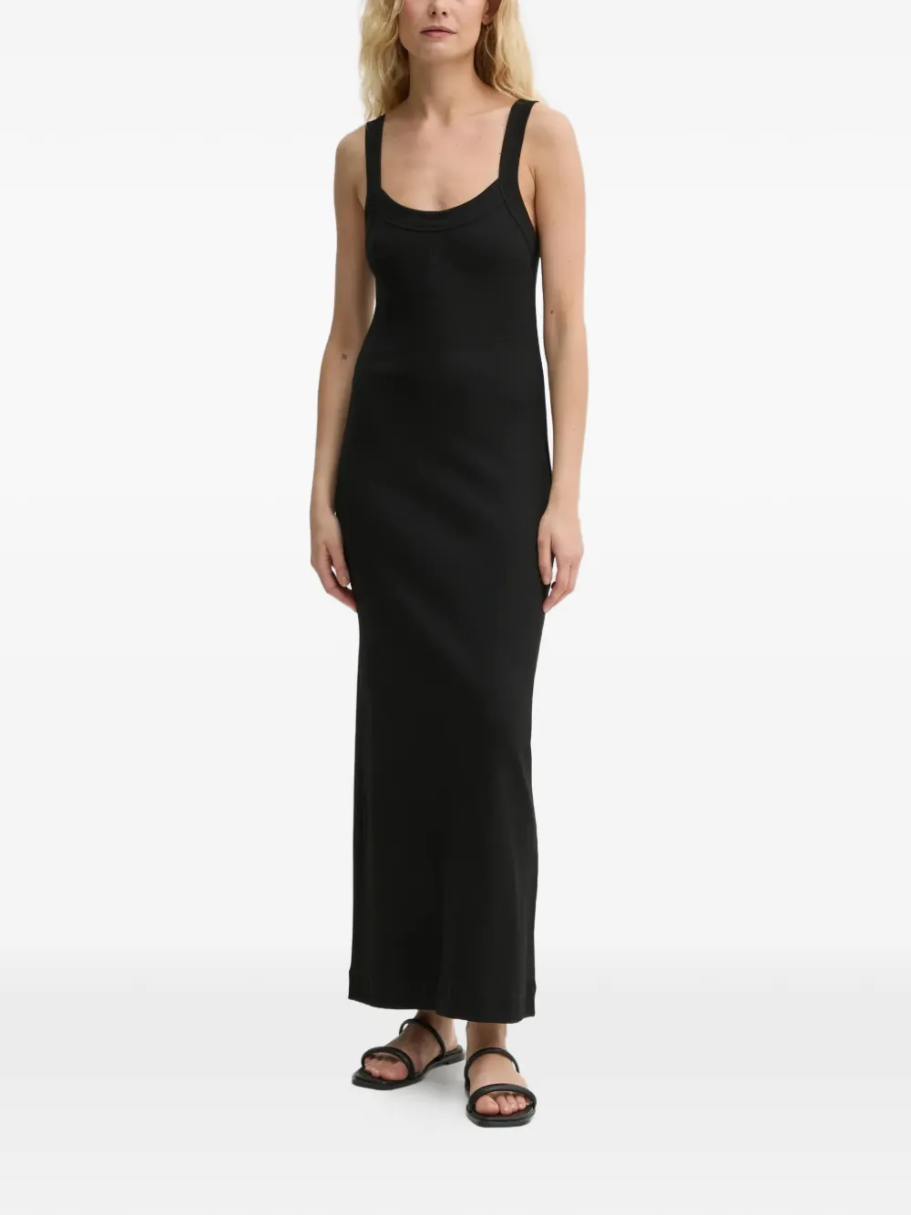By Malene Birger Lio square-neck maxi dress - Zwart