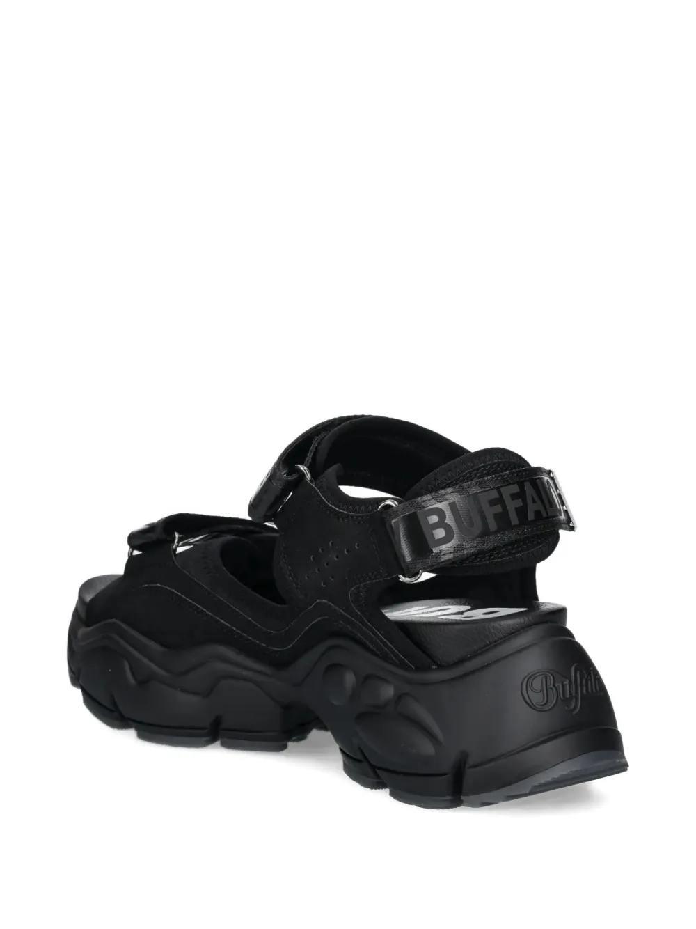 Buffalo Binary 0 chunky-sole platform sandals Black