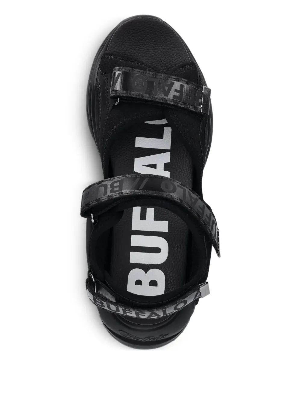 Buffalo Binary 0 chunky-sole platform sandals Black