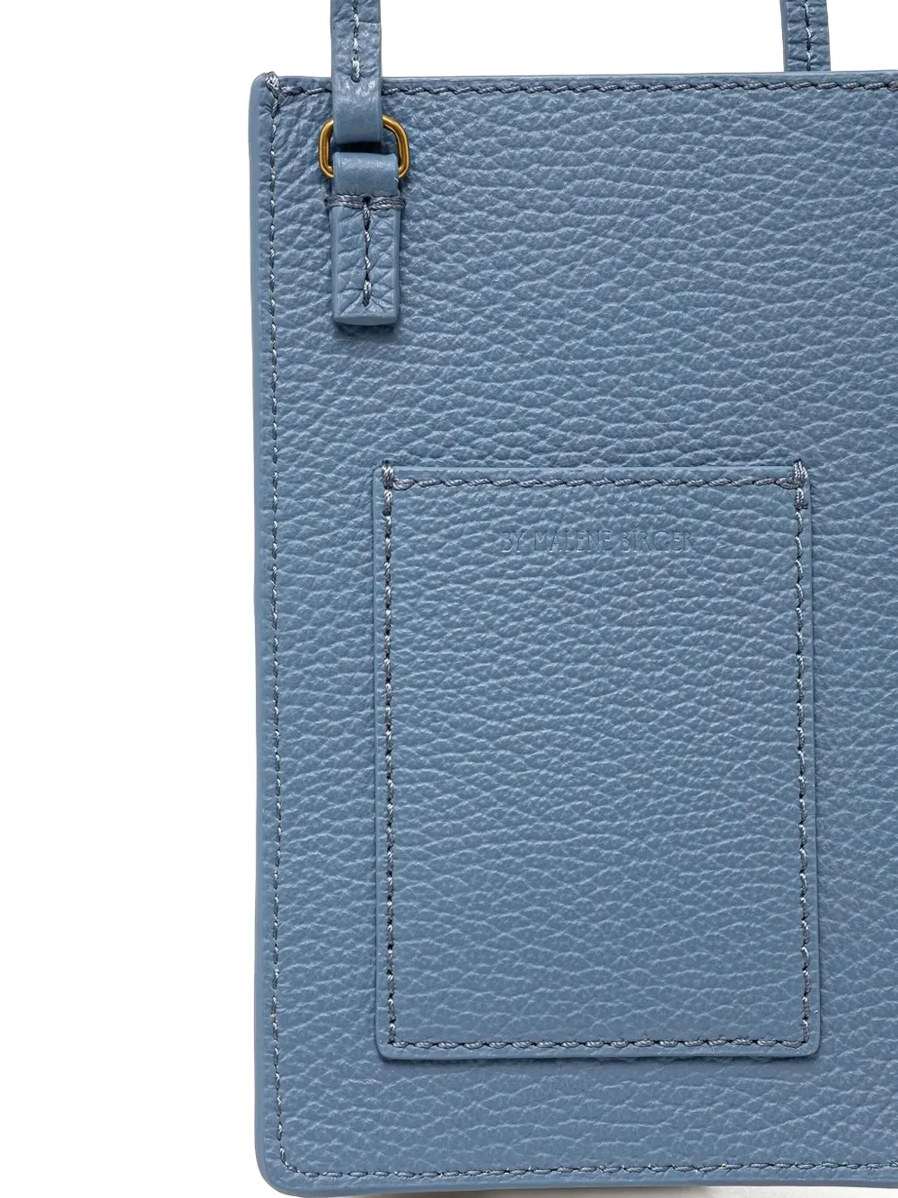 By Malene Birger Geknoopte leren telefoonhoes Blauw