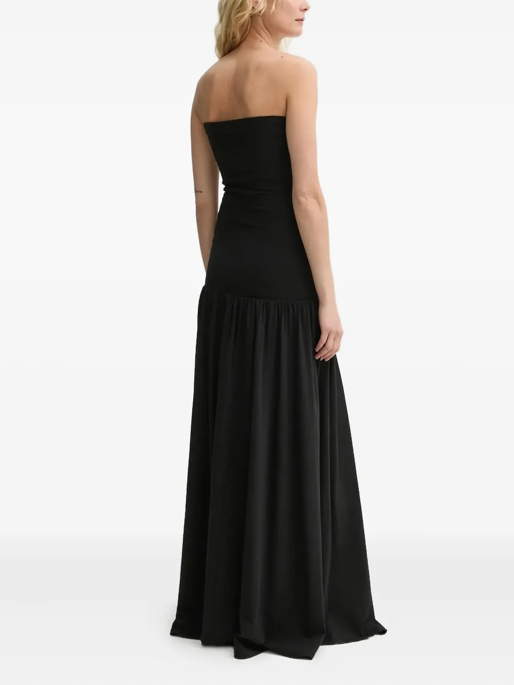 By Malene Birger Strapless jurk met gesmockte afwerking - Zwart