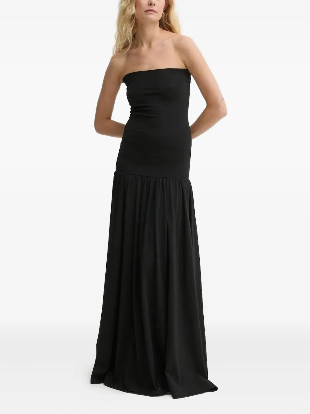 By Malene Birger strapless gathered-hem dress | Black | Image 1