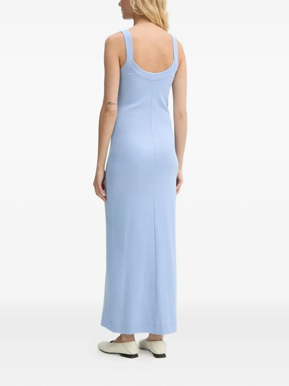 By Malene Birger Lio geribbelde maxi-jurk Blauw