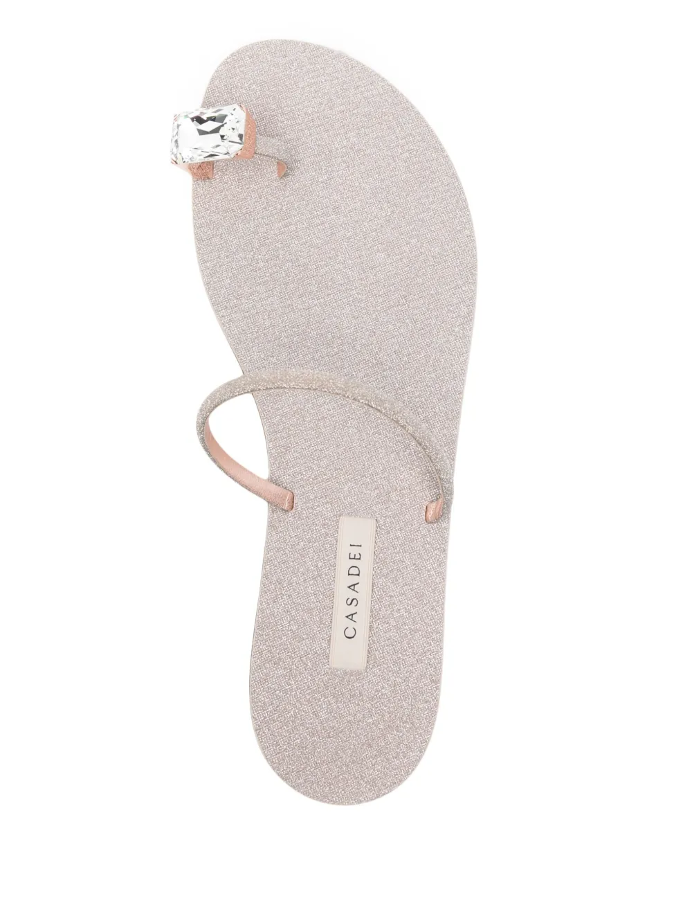 Casadei leather flat sandals Silver