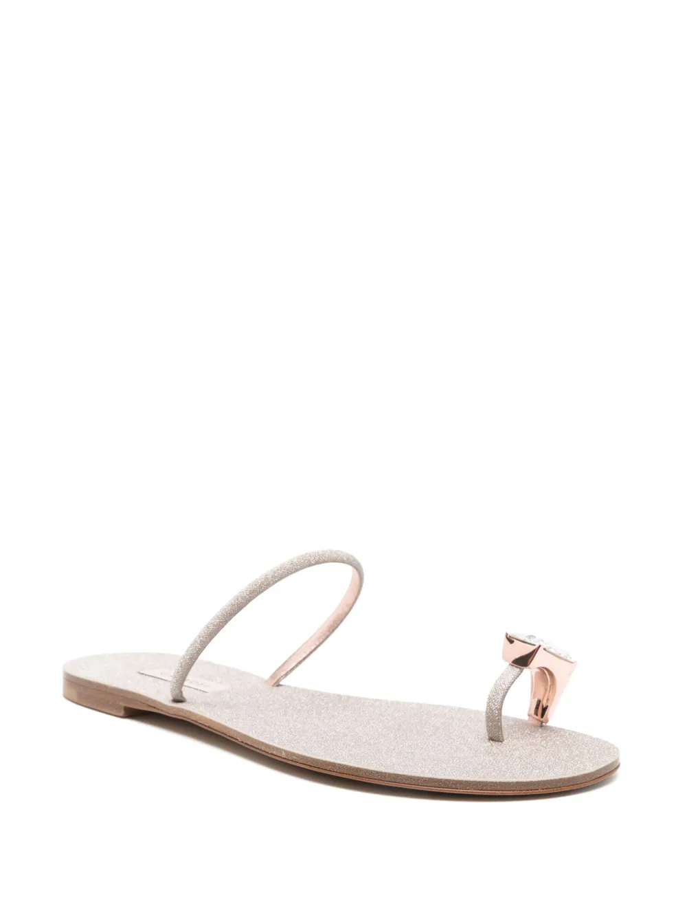 Casadei leather flat sandals Silver