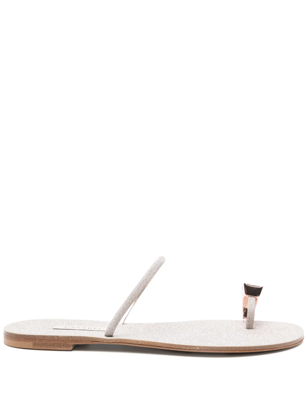 Casadei leather flat sandals Silver