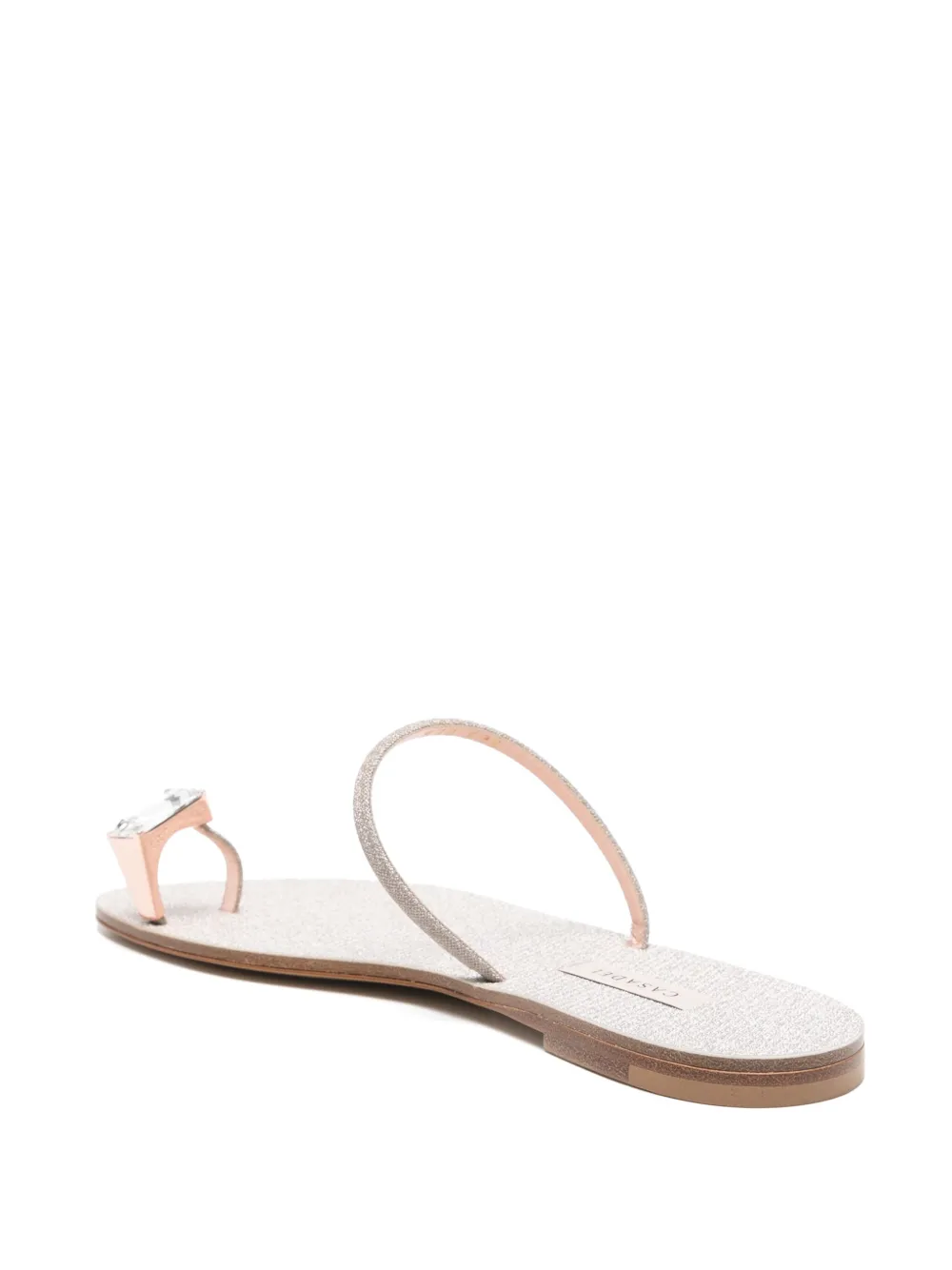 Casadei leather flat sandals Silver
