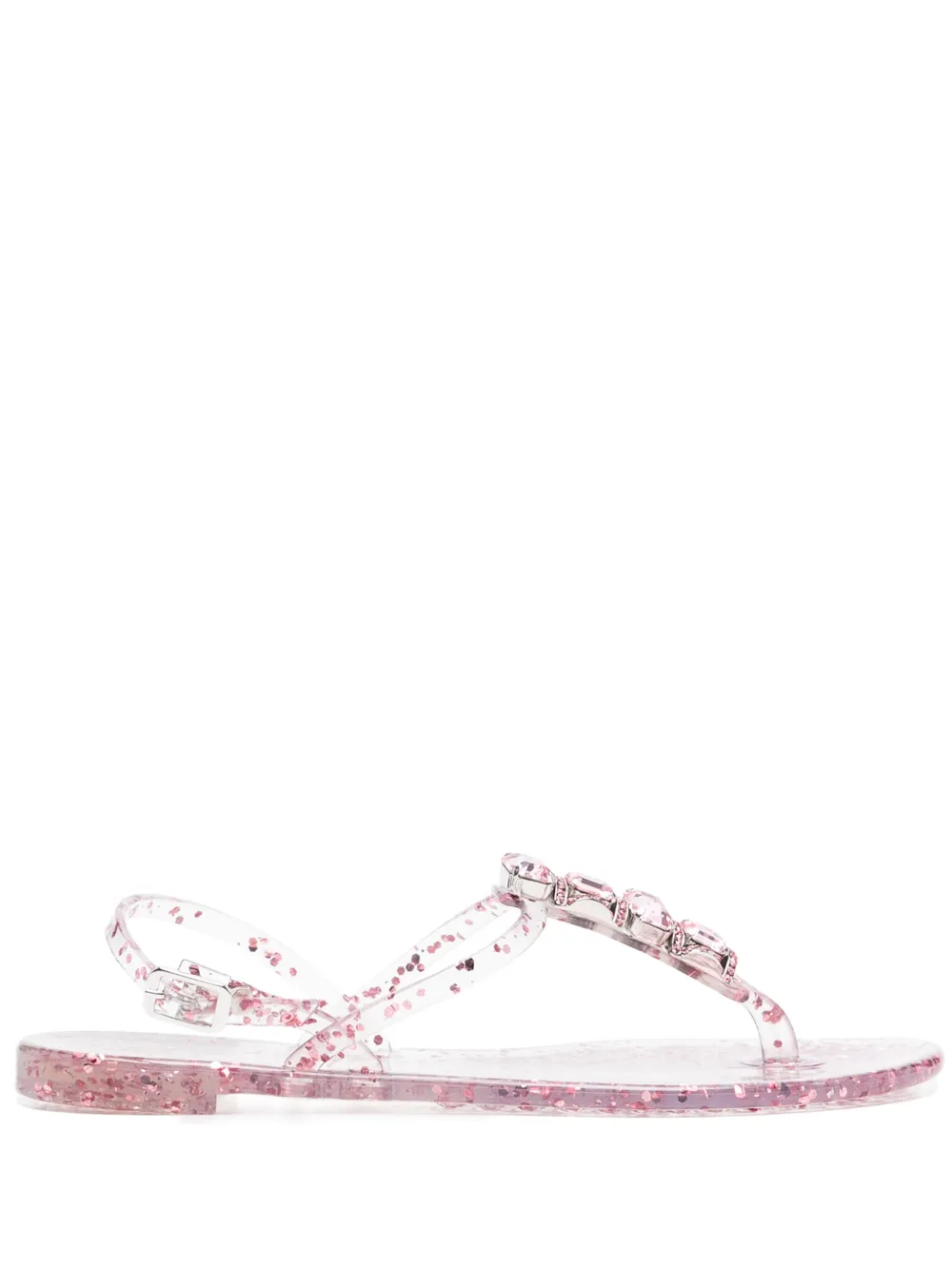 Casadei crustal-embellished jelly sandals Pink