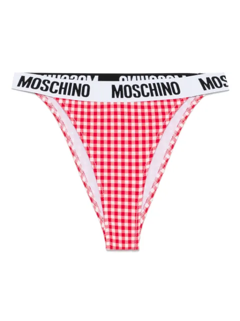 Moschino قطعة بكيني سفلية بكاروهات جينغهام