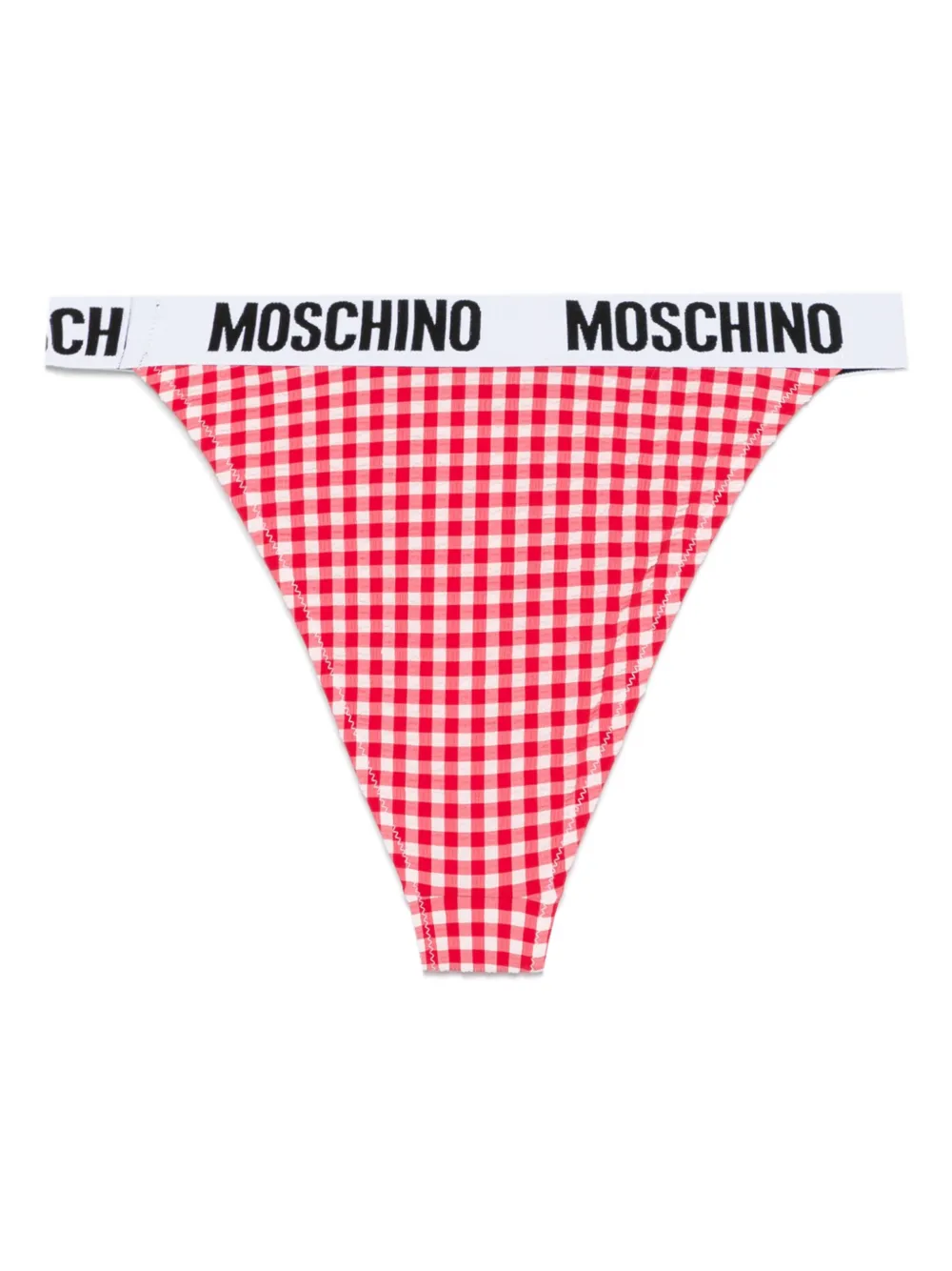Shop Moschino Gingham-check Bikini Bottoms