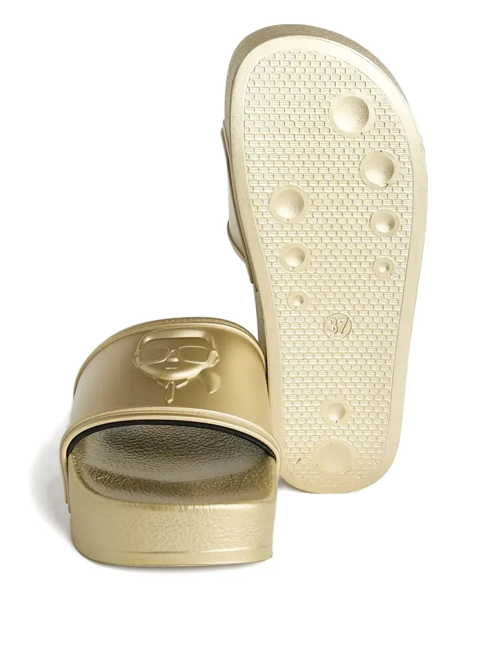 Karl Lagerfeld Ikon Kondo pool slides Gold