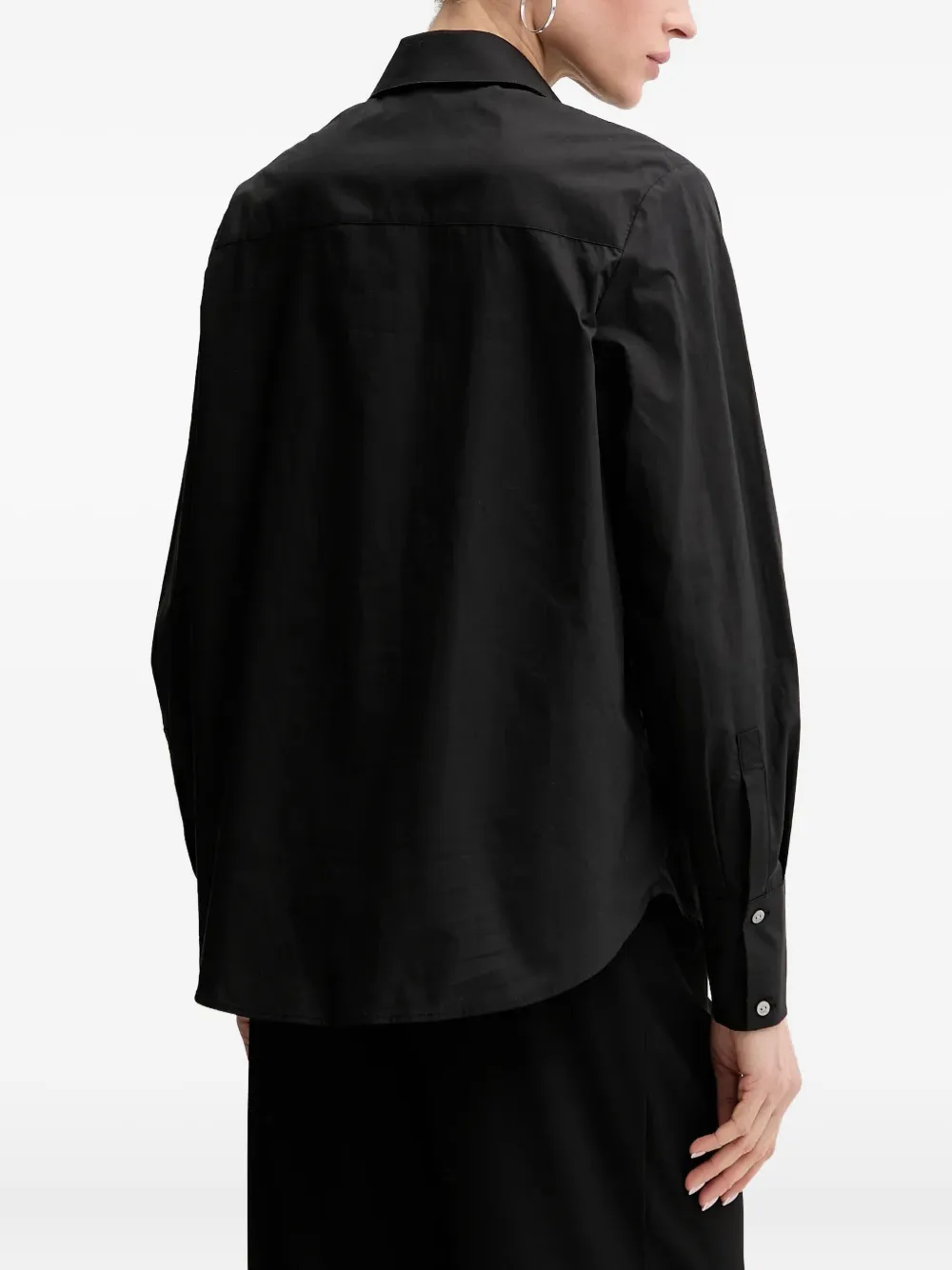 Karl Lagerfeld rose-embellished shirt Zwart